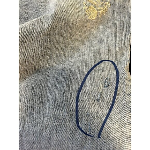 Women's Chico's Platinum Skimmer Denim Ankle Jeans Sz 0.5/US Size 6 Floral Embro - Picture 4 of 12